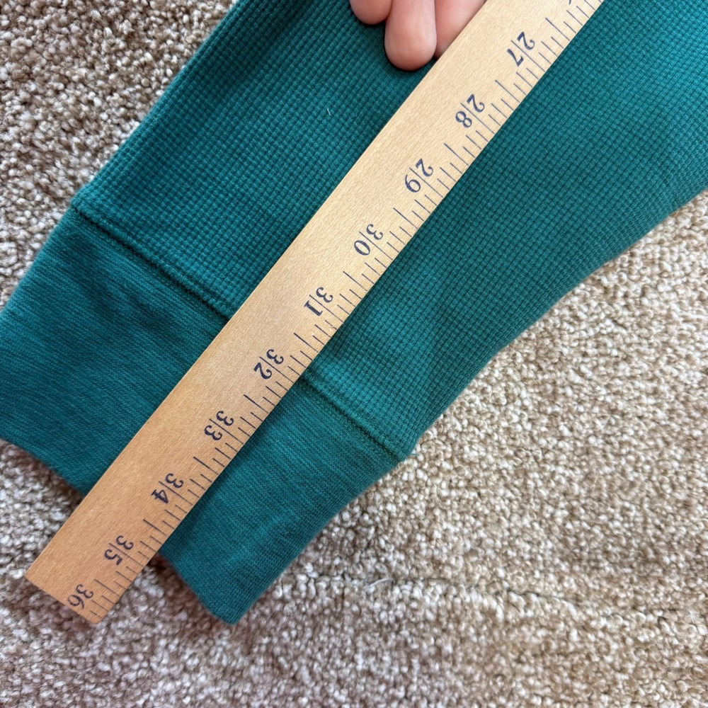 Lands End Mens XL/T Teal Green Waffle Knit Long Sleeve Henley Shirt 46 48 Tall - Picture 5 of 11